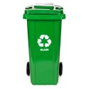 Kosz na smieci 240L duży kubeł śmietnik gumowe koła - żółty plastik