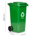 Kosz na smieci 240L duży kubeł śmietnik gumowe koła - żółty plastik
