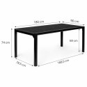 Duży stół ogrodowy 8-osobowy 180x90 cm na taras ogród czarny MultiGarden