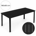 Duży stół ogrodowy 8-osobowy 180x90 cm na taras ogród czarny MultiGarden