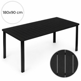 Duży stół ogrodowy 8-osobowy 180x90 cm na taras ogród czarny MultiGarden