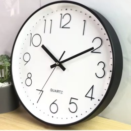 ZEGAR ŚCIENNY DUŻY OKRĄGŁY BIAŁY CZYTELNY 30 cm NA ŚCIANĘ