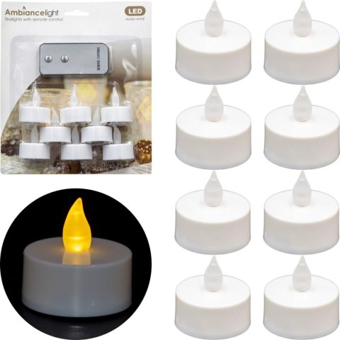 ZESTAW 8 ŚWIECZEK TEA LIGHT LED Z PILOTEM