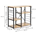 Regał kuchenny szafka do przedpokoju 90 cm półki haczyki loft jasny dąb ModernHome