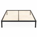 Łóżko metalowe 190x200 cm ze stelażem minimalistyczna czarna rama ModernHome