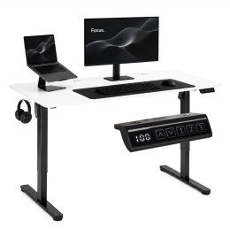 Biurko elektryczne 140x60 cm podnoszone regulacja wysokości 72-118 cm biały blat ModernHome