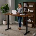 Biurko elektryczne 120x60 cm podnoszone regulacja wysokości 72-118 cm ciemny dąb ModernHome