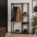 Wieszak stojący z regałem do przedpokoju na ubrania buty loft jasny dąb ModernHome