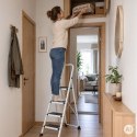 Drabina 4 stopniowa stalowa antypoślizgowe stopnie blokada składana ModernHome