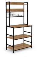 Regał kuchenny z półkamni stojak 84 cm 6 poziomów haczyki loft jasny dąb ModernHome