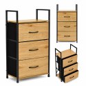 Szafka z 3 szufladami materiałowymi regał 40 cm organizer tekstylny loft ModernHome