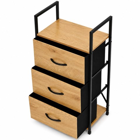 Szafka z 3 szufladami materiałowymi regał 40 cm organizer tekstylny loft ModernHome
