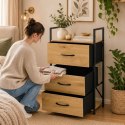 Szafka z 3 szufladami materiałowymi regał 40 cm organizer tekstylny loft ModernHome