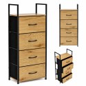 Szafka z 4 szufladami materiałowymi regał 40 cm organizer tekstylny loft ModernHome