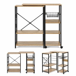 Regał kuchenny wyspa kuchenna z obrotowym blatem półki koszyk haczyki loft ModernHome