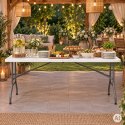 Stół ogrodowy cateringowy 153x70 cm składany w walizkę biały MultiGarden