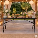 Stół ogrodowy cateringowy 153x70 cm składany w walizkę czarny MultiGarden
