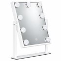 Lustro do makijażu LED 25x30 cm kosmetyczne podświetlane 3 barwy 9 żarówek ModernHome