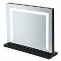 Lustro do makijażu LED 50x40 cm kosmetyczne podświetlane 3 barwy czarne ModernHome