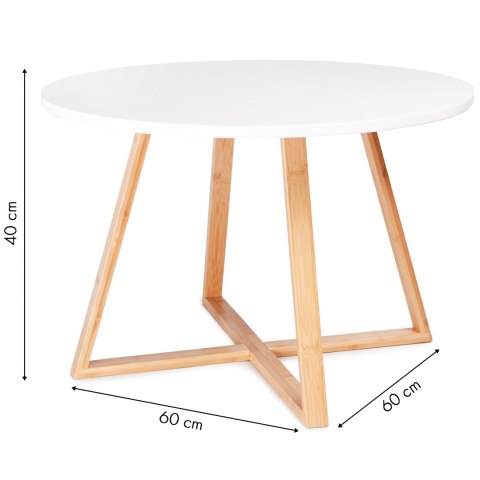 Stolik kawowy nowoczesny skandynawski 60 cm bambus ModernHome