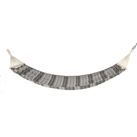 HAMAK OGRODOWY 2 OSOBOWY 200X147CM Z DRĄŻKIEM ETNO CZARNO-BIAŁY 1031262