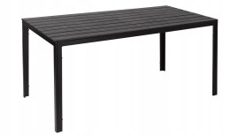 Stół ogrodowy 6-osobowy 156x78 cm polywood meble na taras czarny MultiGarden