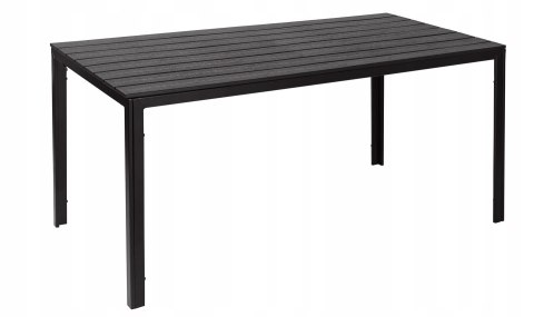 Stół ogrodowy 6-osobowy 156x78 cm polywood meble na taras czarny MultiGarden
