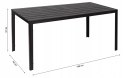 Stół ogrodowy 6-osobowy 156x78 cm polywood meble na taras czarny MultiGarden