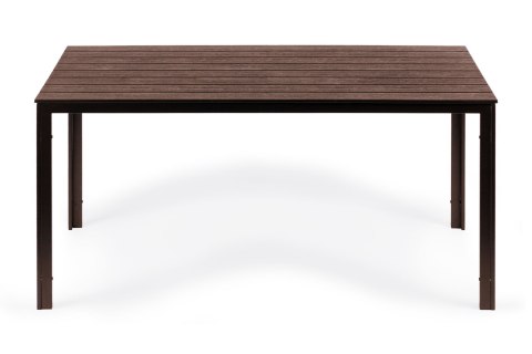 Stół ogrodowy 6-osobowy 156x78 cm polywood meble na taras brązowy MultiGarden