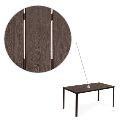 Stół ogrodowy 6-osobowy 156x78 cm polywood meble na taras brązowy MultiGarden