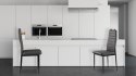 Zestaw krzeseł do jadalni salonu z ekoskóry 4 sztuki wysokie oparcie szare ModernHome