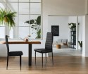 Zestaw krzeseł do jadalni salonu z ekoskóry 4 sztuki wysokie oparcie czarne ModernHome
