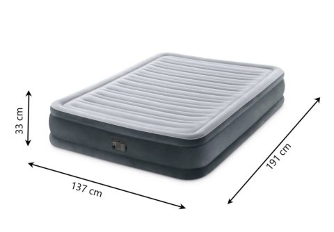 Materac łóżko do spania dwuosobowy z pompką automatyczną 191x137 cm INTEX 67768