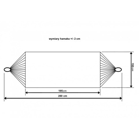 HAMAK OGRODOWY 2 OSOBOWY 200X150CM Z POKROWCEM SZARY 1039053