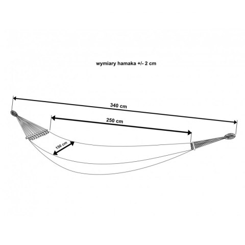 HAMAK OGRODOWY 2 OSOBOWY LUXE XXL 250x150CM Z DRĄŻKIEM I POKROWCEM SZARY 1031170