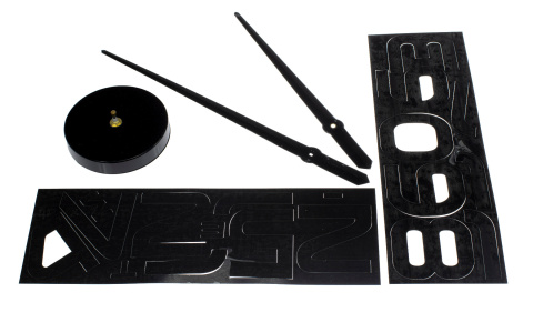 ZEGAR ŚCIENNY DUŻY NAKLEJANY NA ŚCIANĘ 3D 65-130 cm CZARNY 4310C