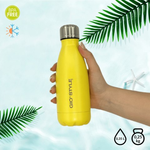 Butelka termiczna Kamai Gio Style, stal nierdzewna, żółta, pojemność 0,35L