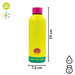 Butelka termiczna Kamai Gio Style, stal nierdzewna, żółta, pojemność 0,5L