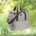 Torba termiczna Kamai Gio Style na ramię, pastelowy szary, z kieszeniami i rączką do noszenia, pojemność 33L
