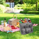 Torba termiczna Kamai Gio Style na ramię, pastelowy szary, z kieszeniami i rączką do noszenia, pojemność 33L