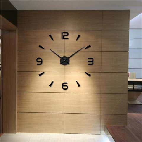 Zegar ścienny naklejany DIY regulowany duży 80-120cm czarny 4 cyfry