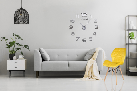 Zegar ścienny naklejany na ścianę 3D lustrzany DIY duży nowoczesny 80-120cm XL