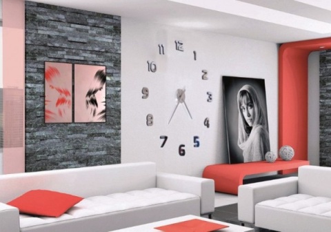 Zegar ścienny naklejany na ścianę 3D lustrzany DIY duży nowoczesny 80-120cm XL