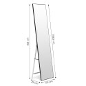 Duże lustro stojące 159 cm aluminium czarna rama ModernHome