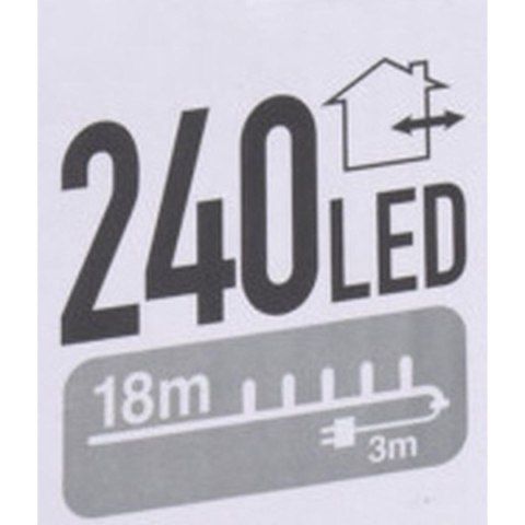 LAMPKI CHOINKOWE ŁAŃCUCH ŚWIETLNY 240 LED ZIMNY BIAŁY