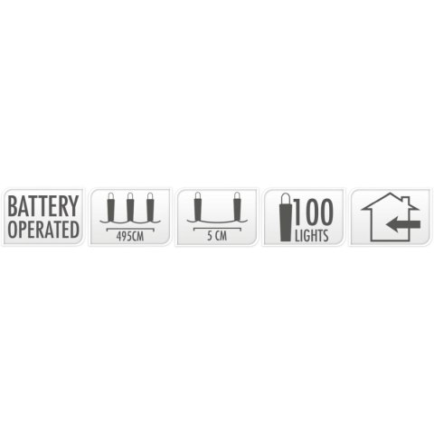 LAMPKI DRUCIKI NA BATERIE GIRLANDA 100 LED SUPER CIEPŁY BIAŁY