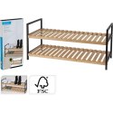 PÓŁKI REGAŁ NA BUTY 2 POZIOMY BAMBUS HOME & STYLING COLLECTION
