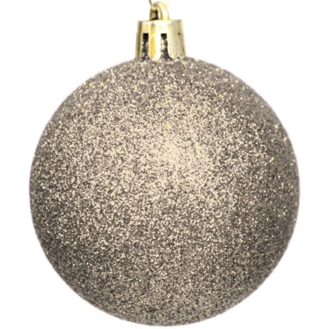 BOMBKA DEKORACYJNA PLASTIKOWA BEZPIECZNA 6SZT 80MM CHAMPAGNE