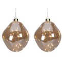 BOMBKA FORMÓWKA SZKLANA KROPLA 2SZT LED 12CM GOLD