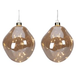 BOMBKA FORMÓWKA SZKLANA KROPLA 2SZT LED 12CM GOLD